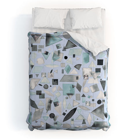 Ninola Design Geometric pieces Soft blue Comforter