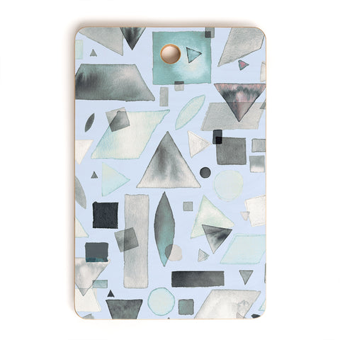 Ninola Design Geometric pieces Soft blue Cutting Board Rectangle