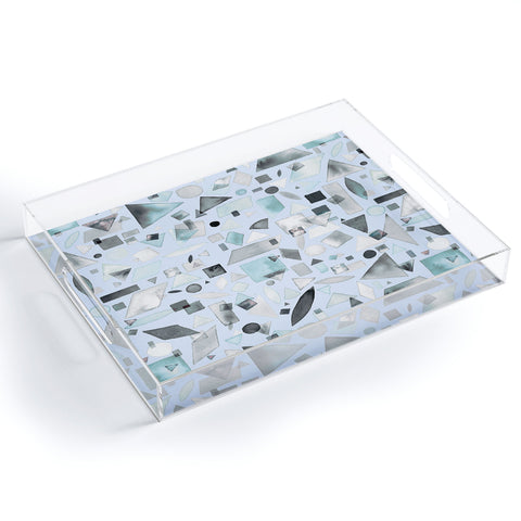 Ninola Design Geometric pieces Soft blue Acrylic Tray