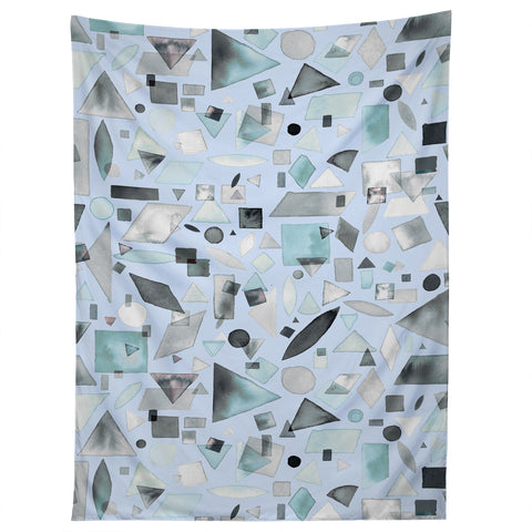 Ninola Design Geometric pieces Soft blue Tapestry