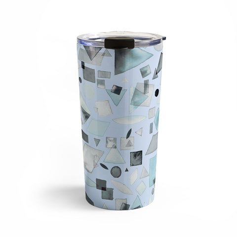 Ninola Design Geometric pieces Soft blue Travel Mug