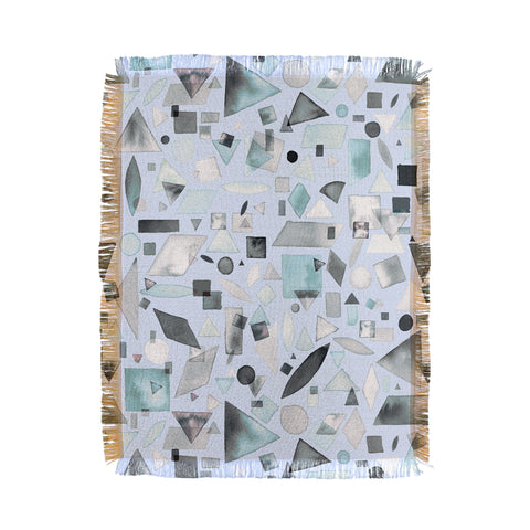 Ninola Design Geometric pieces Soft blue Throw Blanket