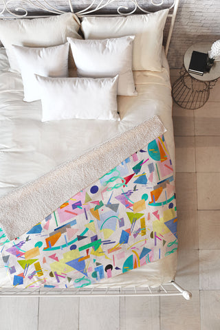 Ninola Design Geometric pop Fleece Throw Blanket