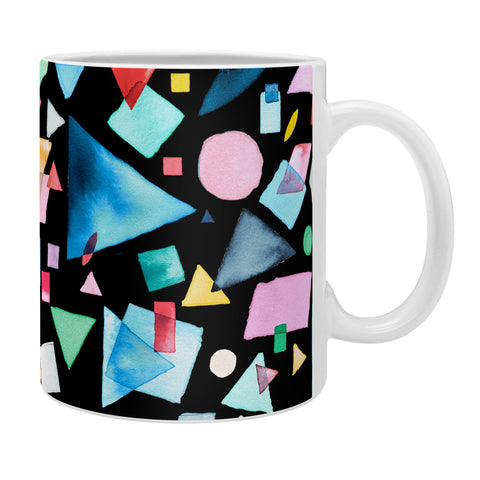 Ninola Design Geometric Shapes and Pieces Black Coffee Mug