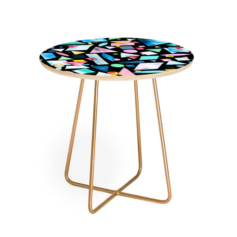 Ninola Design Geometric Shapes and Pieces Black Round Side Table