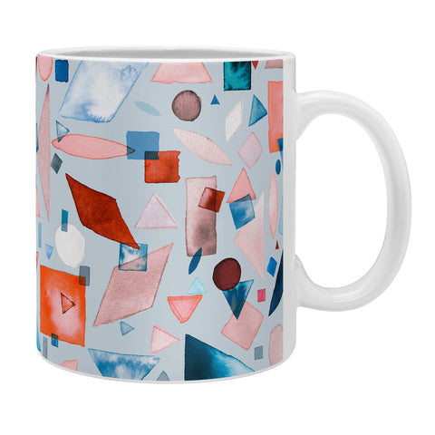 Ninola Design Geometric Shapes and Pieces Blue Coffee Mug