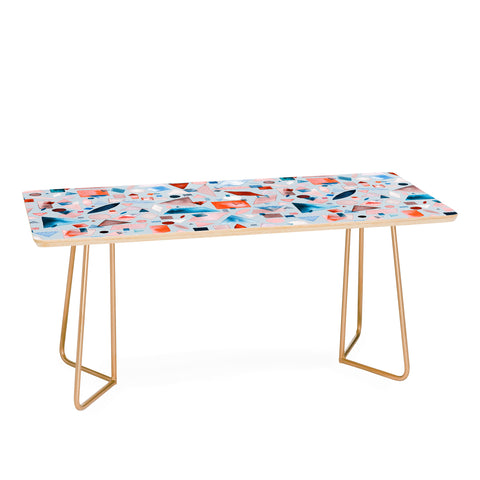 Ninola Design Geometric Shapes and Pieces Blue Coffee Table