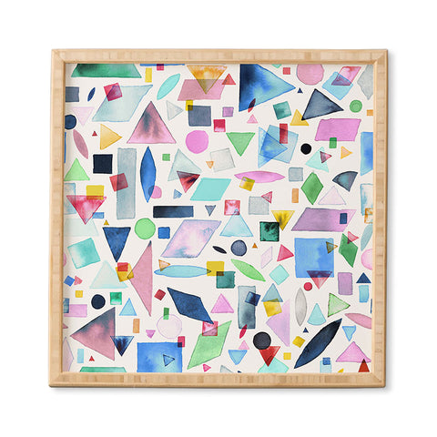 Ninola Design Geometric Shapes and Pieces Multicolored Framed Wall Art
