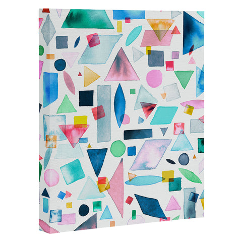 Ninola Design Geometric Shapes and Pieces Multicolored Art Canvas