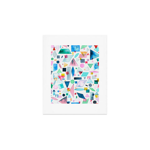 Ninola Design Geometric Shapes and Pieces Multicolored Art Print