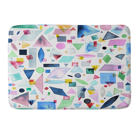 Ninola Design Geometric Shapes and Pieces Multicolored Memory Foam Bath Mat