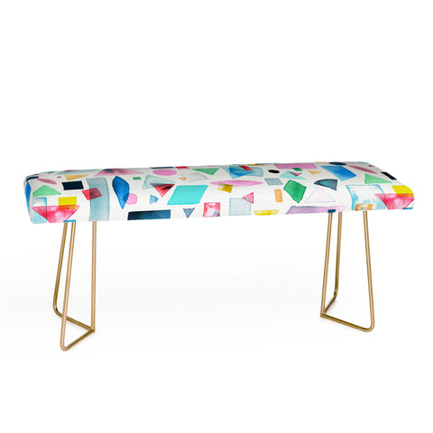 Ninola Design Geometric Shapes and Pieces Multicolored Bench