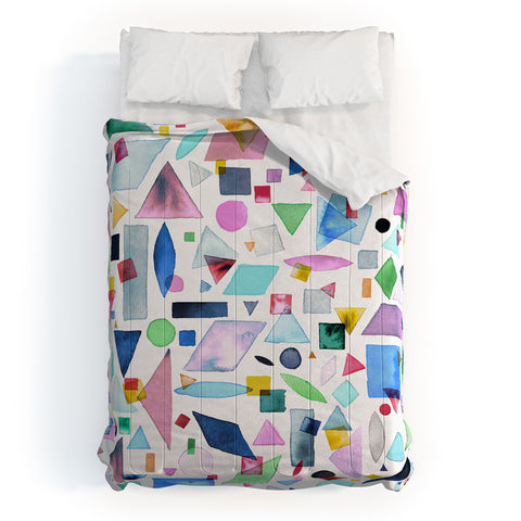 Ninola Design Geometric Shapes and Pieces Multicolored Comforter