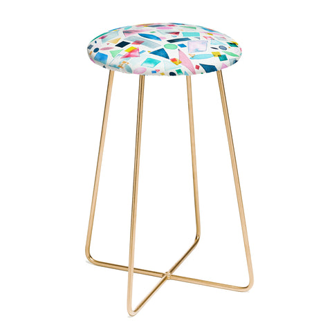 Ninola Design Geometric Shapes and Pieces Multicolored Counter Stool