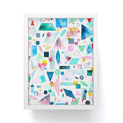 Ninola Design Geometric Shapes and Pieces Multicolored Framed Mini Art Print