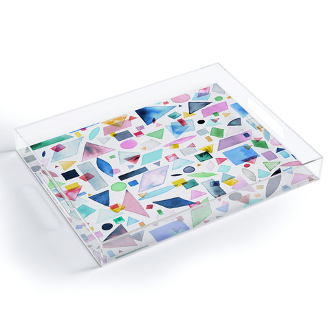 Ninola Design Geometric Shapes and Pieces Multicolored Acrylic Tray