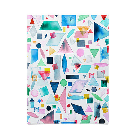 Ninola Design Geometric Shapes and Pieces Multicolored Poster