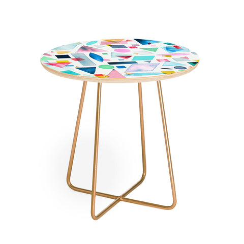 Ninola Design Geometric Shapes and Pieces Multicolored Round Side Table