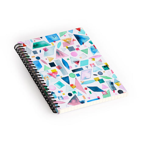 Ninola Design Geometric Shapes and Pieces Multicolored Spiral Notebook