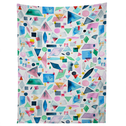 Ninola Design Geometric Shapes and Pieces Multicolored Tapestry