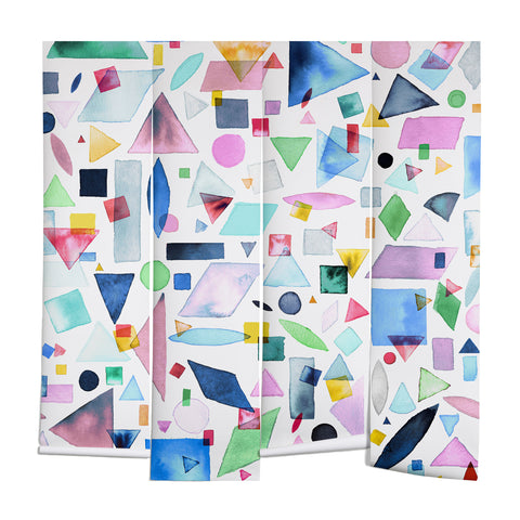 Ninola Design Geometric Shapes and Pieces Multicolored Wall Mural