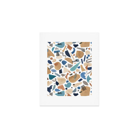 Ninola Design Geometric shapes Mineral blue Art Print