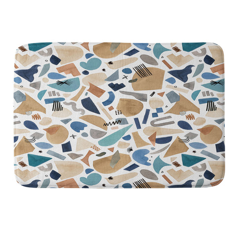 Ninola Design Geometric shapes Mineral blue Memory Foam Bath Mat