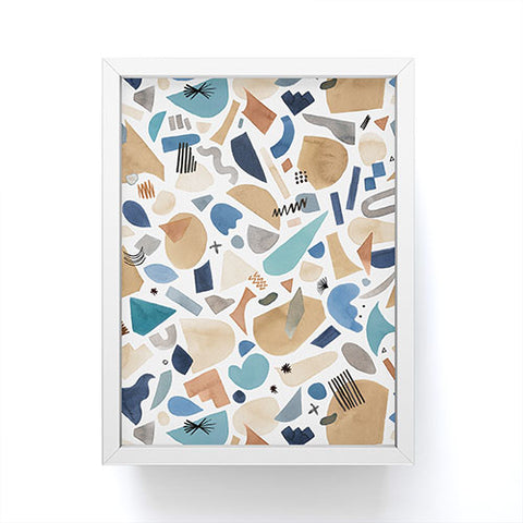 Ninola Design Geometric shapes Mineral blue Framed Mini Art Print