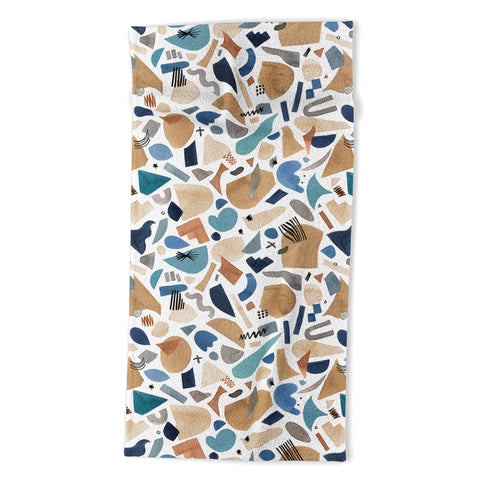Ninola Design Geometric shapes Mineral blue Beach Towel