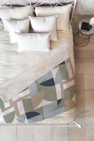 Ninola Design Geometric Surf Sand Fleece Throw Blanket