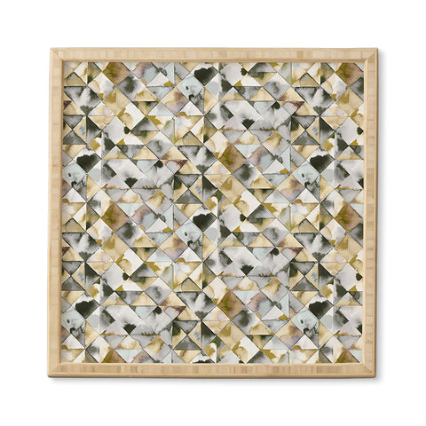Ninola Design Geometry Tiles Gold Silver Framed Wall Art