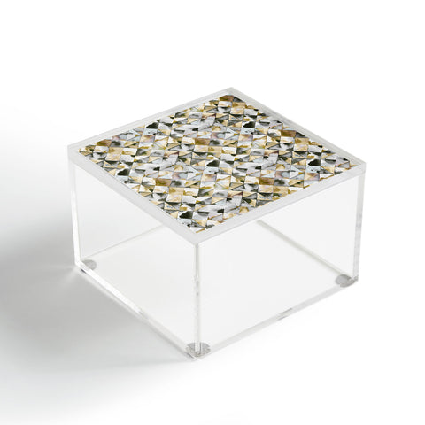 Ninola Design Geometry Tiles Gold Silver Acrylic Box