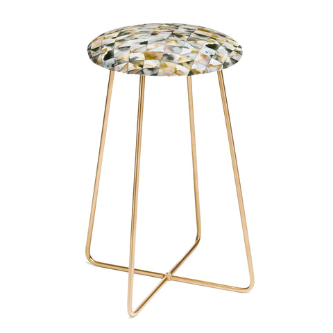 Ninola Design Geometry Tiles Gold Silver Counter Stool