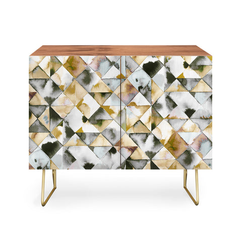 Ninola Design Geometry Tiles Gold Silver Credenza