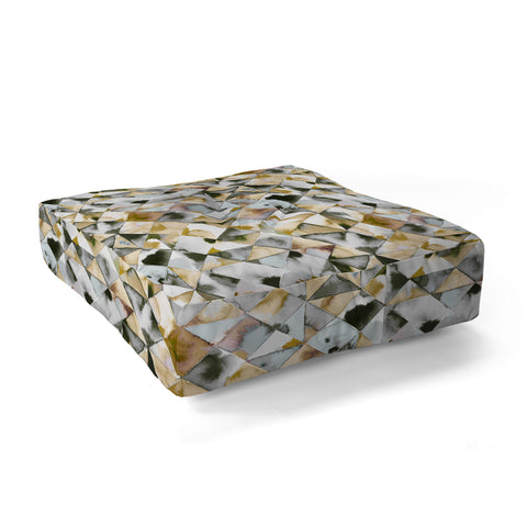 Ninola Design Geometry Tiles Gold Silver Floor Pillow Square