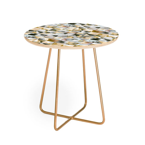 Ninola Design Geometry Tiles Gold Silver Round Side Table