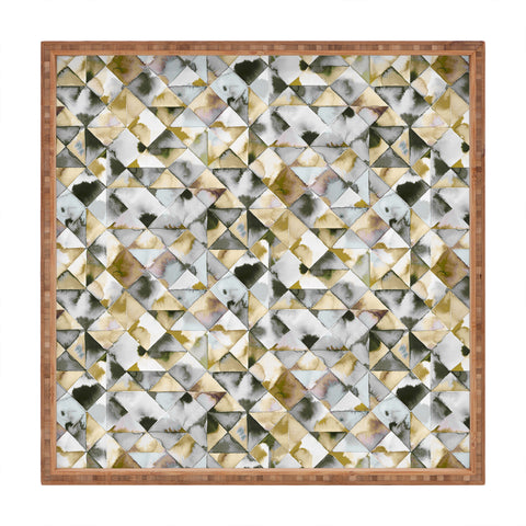Ninola Design Geometry Tiles Gold Silver Square Tray
