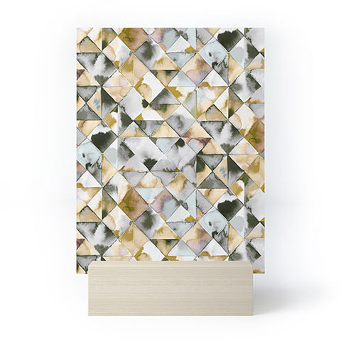 Ninola Design Geometry Tiles Gold Silver Mini Art Print
