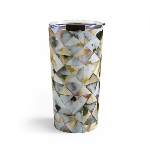 Ninola Design Geometry Tiles Gold Silver Travel Mug