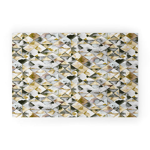 Ninola Design Geometry Tiles Gold Silver Welcome Mat