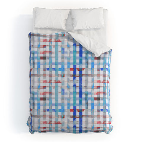 Ninola Design Gingham watercolor summertime Duvet Cover