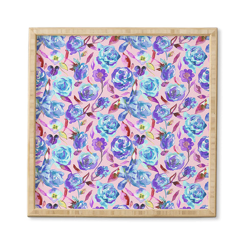 Ninola Design Girly Summer Roses Framed Wall Art