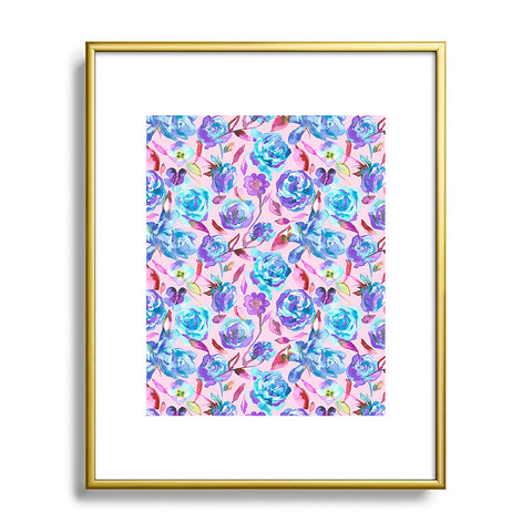 Ninola Design Girly Summer Roses Metal Framed Art Print