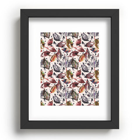 Ninola Design Gold Autumn Leaves Recessed Framing Rectangle
