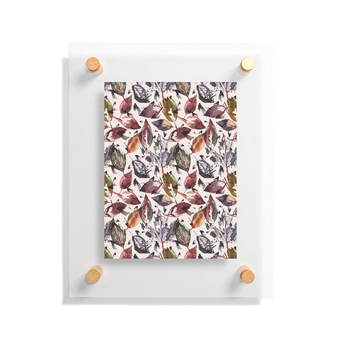 Ninola Design Gold Autumn Leaves Floating Acrylic Print