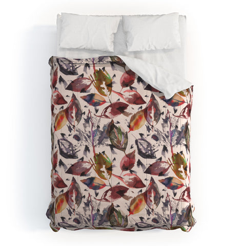 Ninola Design Gold Autumn Leaves Comforter
