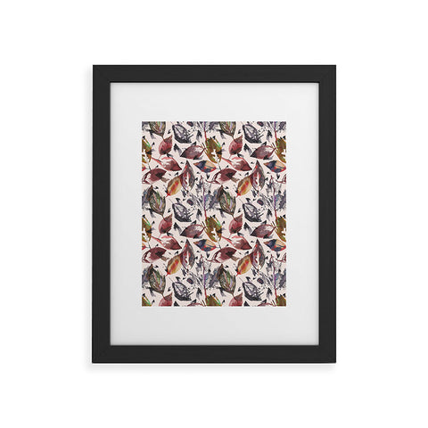Ninola Design Gold Autumn Leaves Framed Art Print