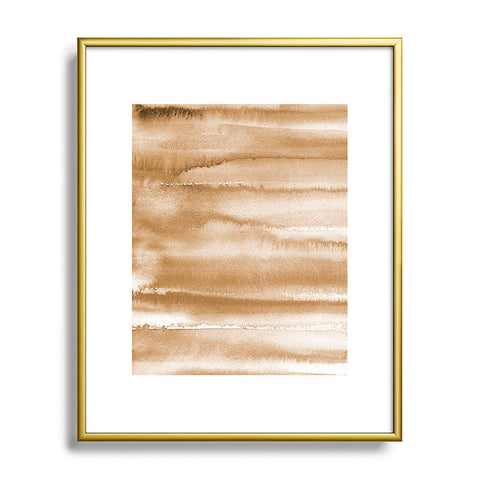 Ninola Design Golden Watercolor Gradient Metal Framed Art Print