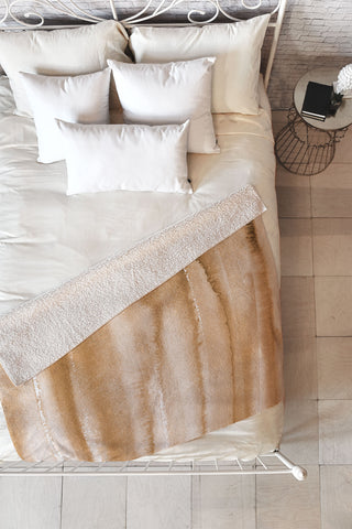 Ninola Design Golden Watercolor Gradient Fleece Throw Blanket