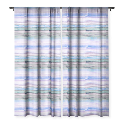 Ninola Design Gradient landscape watercolor blue Sheer Window Curtain